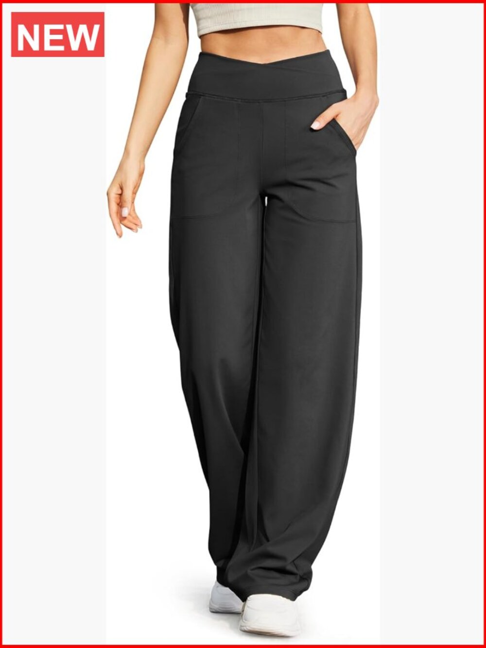 Wide Leg Yoga Pants with Pockets Petite Regular Tall Stretch Casual Lounge Pants
